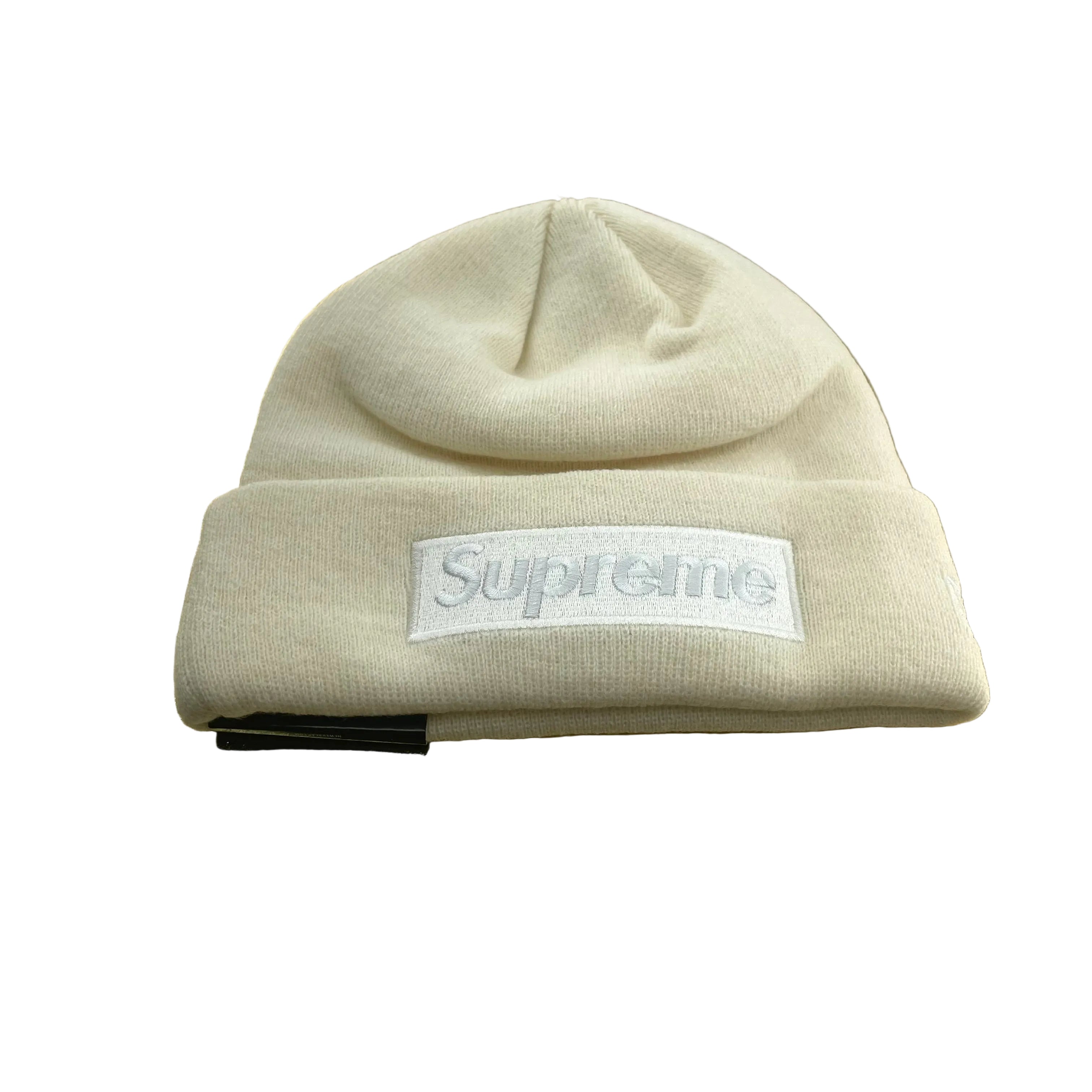Cream box logo beanie, new era collab, plain SUPREME