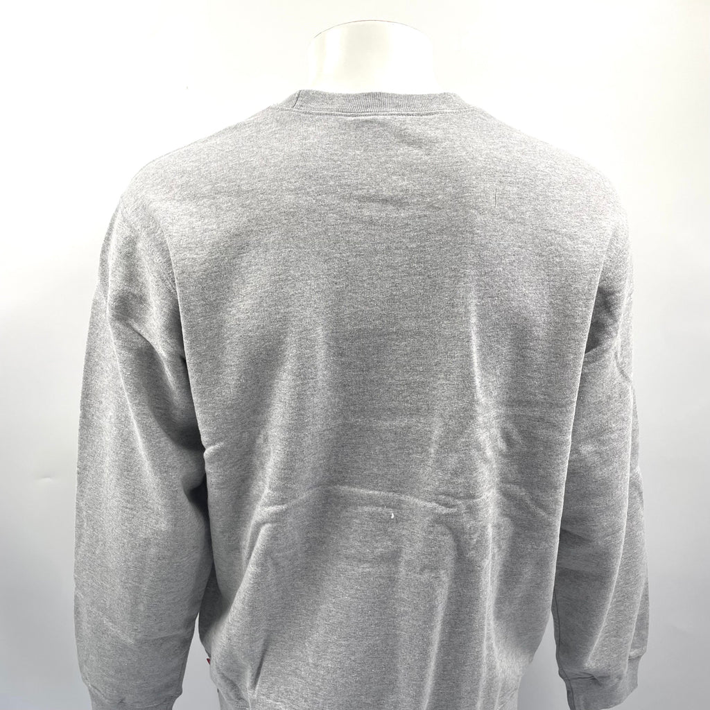 Supreme Plain Grey Crewneck With Cutout Logo. Size Large
