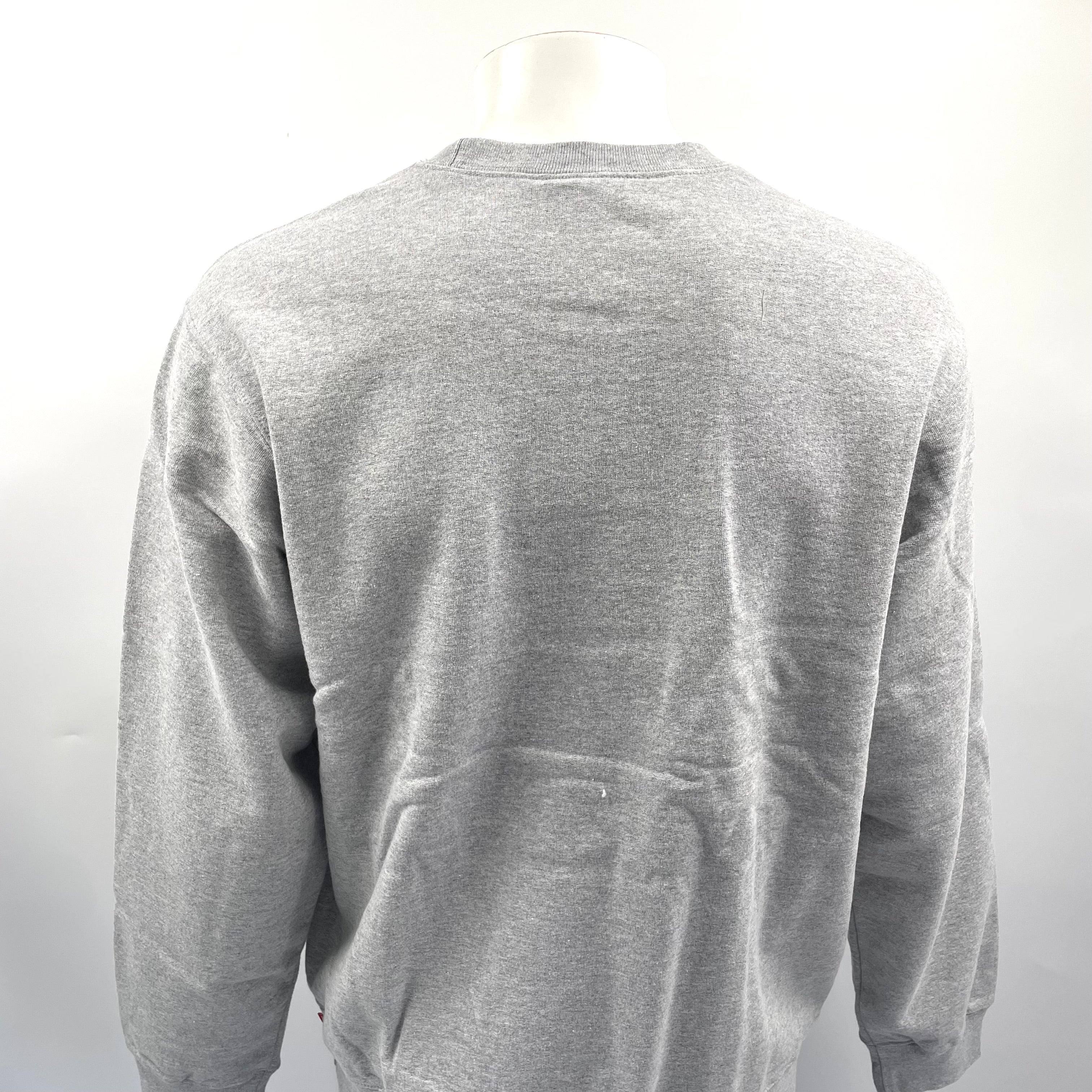 Supreme Plain Grey Crewneck With Cutout Logo. Size Large