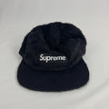 Plain SUPREME cap with logo - black with fur material