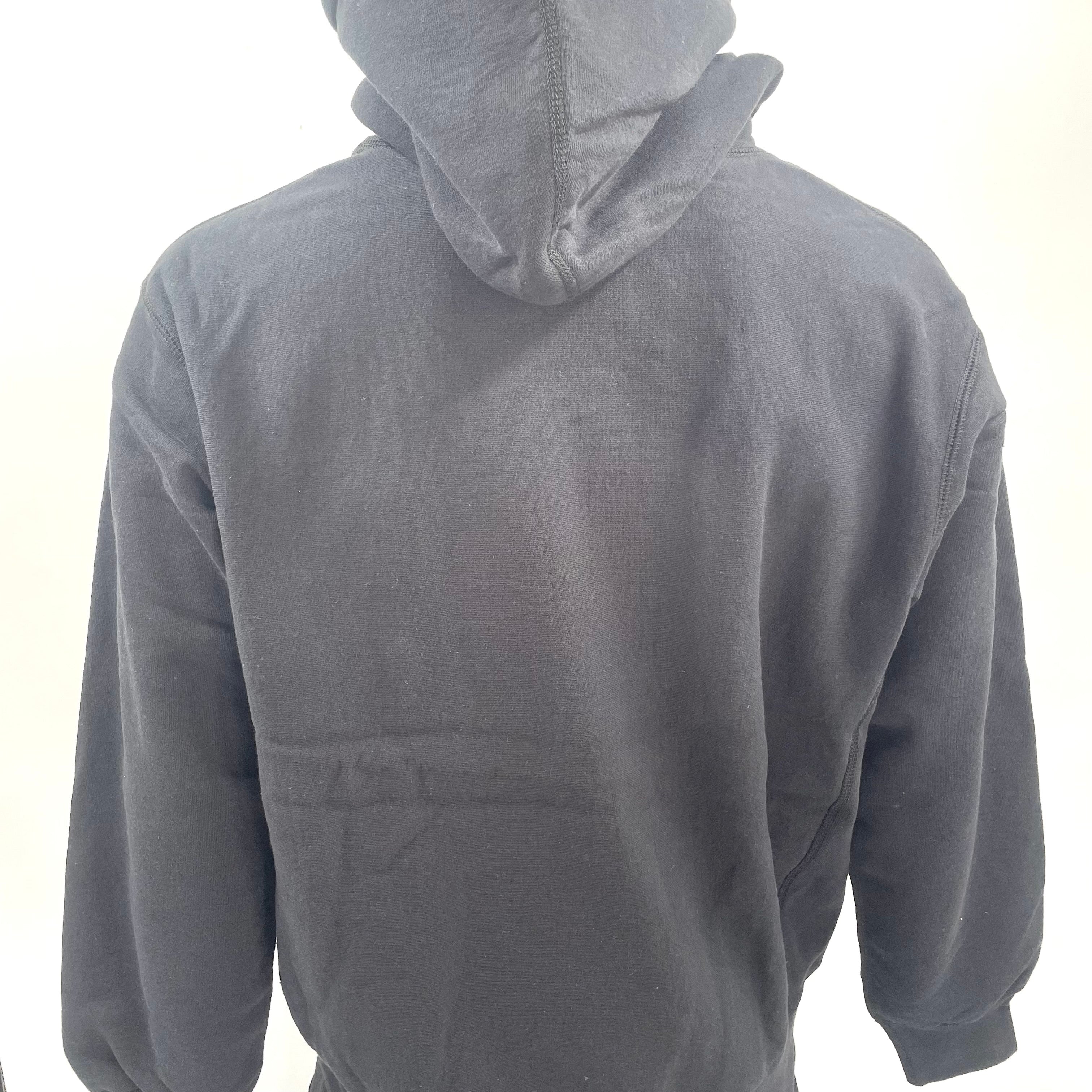 The Supreme KAWS Chalk Hooded Sweatshirt Black is a heavyweight cotton hoodie featuring KAWS’ signature chalk-style Box Logo