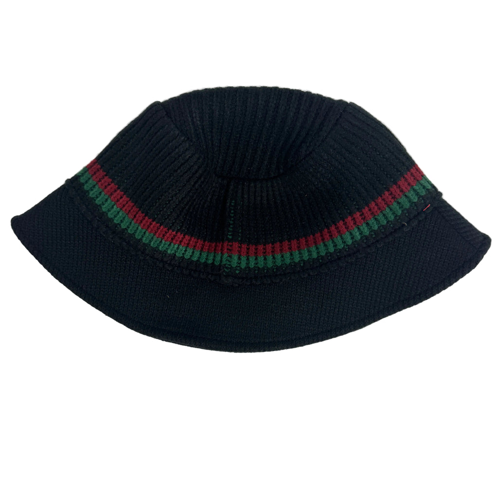 SUPREME knit bucket hat - red green trim + logo