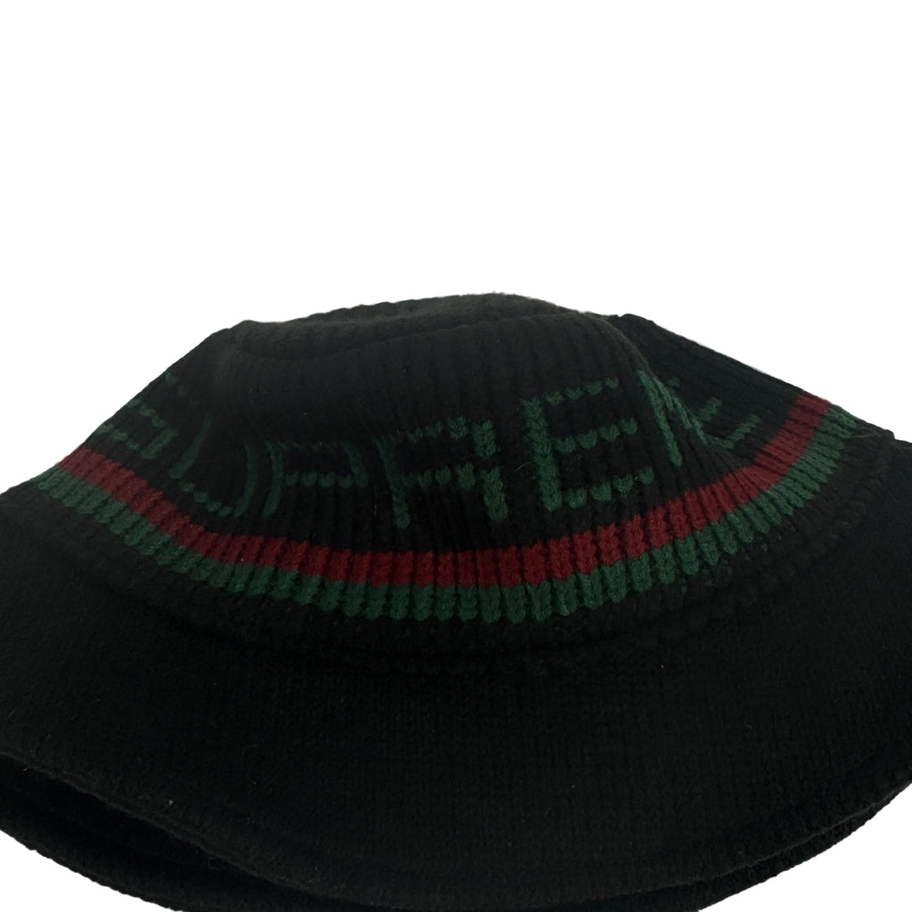 SUPREME knit bucket hat - red green trim + logo