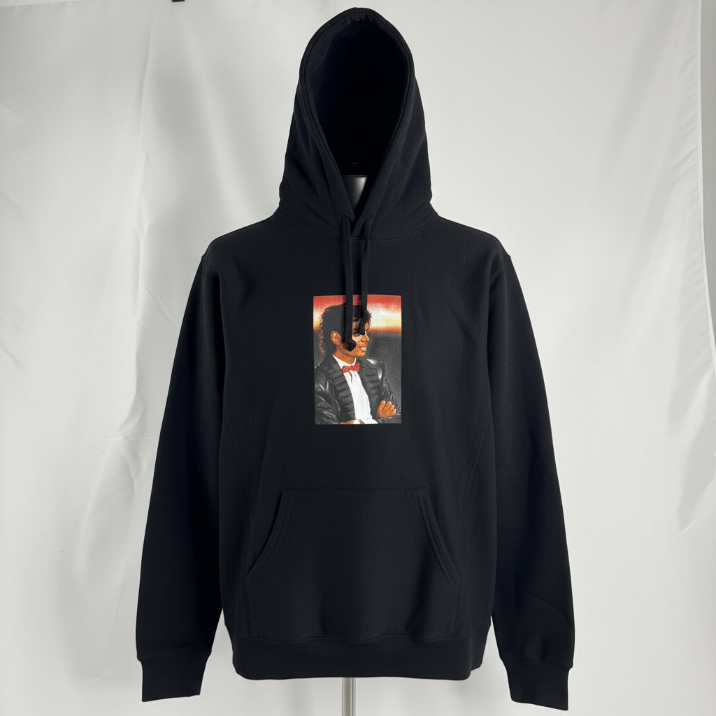 The Supreme Michael Jackson Hoodie is a heavyweight cotton hoodie featuring graphics inspired by the legendary pop icon