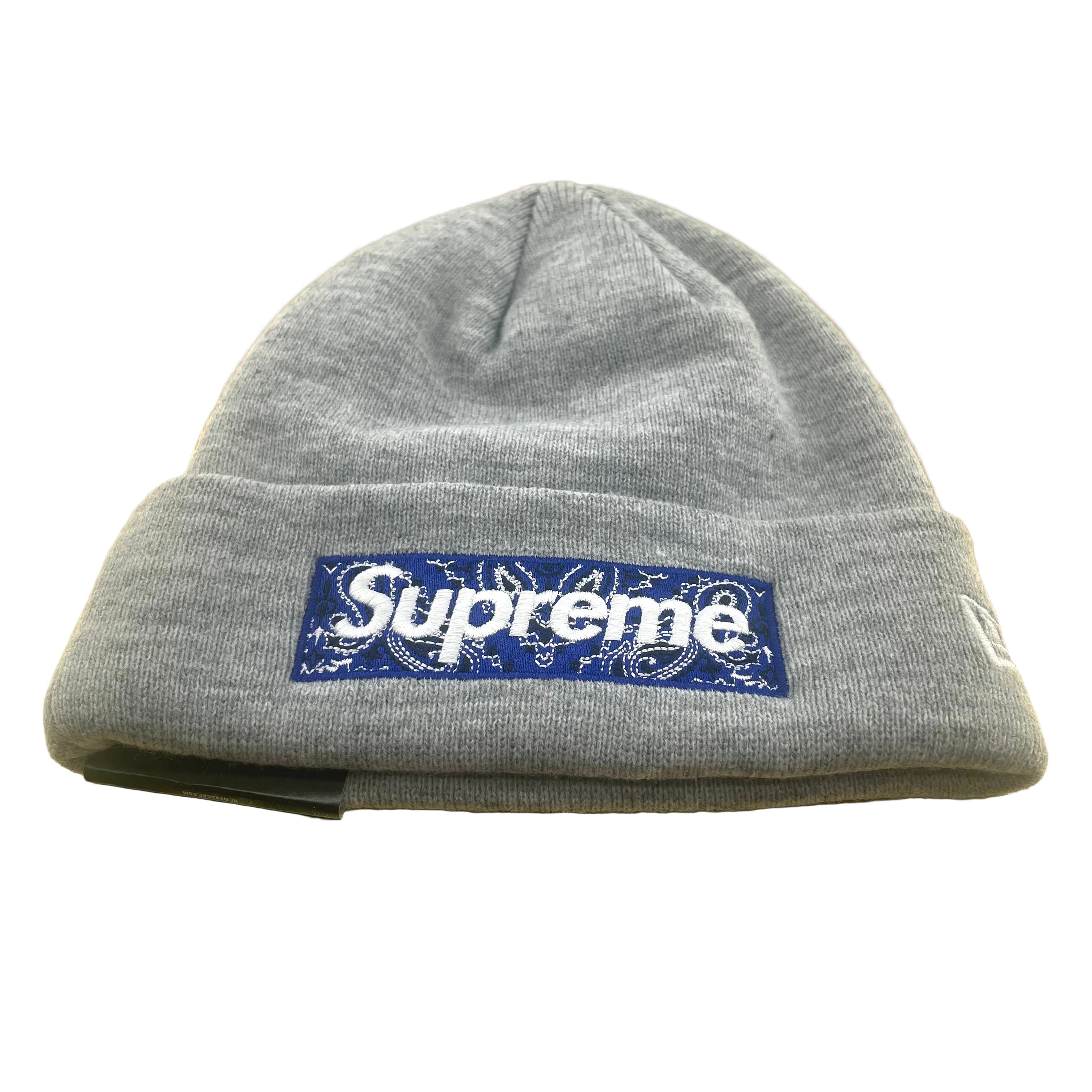 Camo blue box logo, new era collab, plain beanie, BNWT