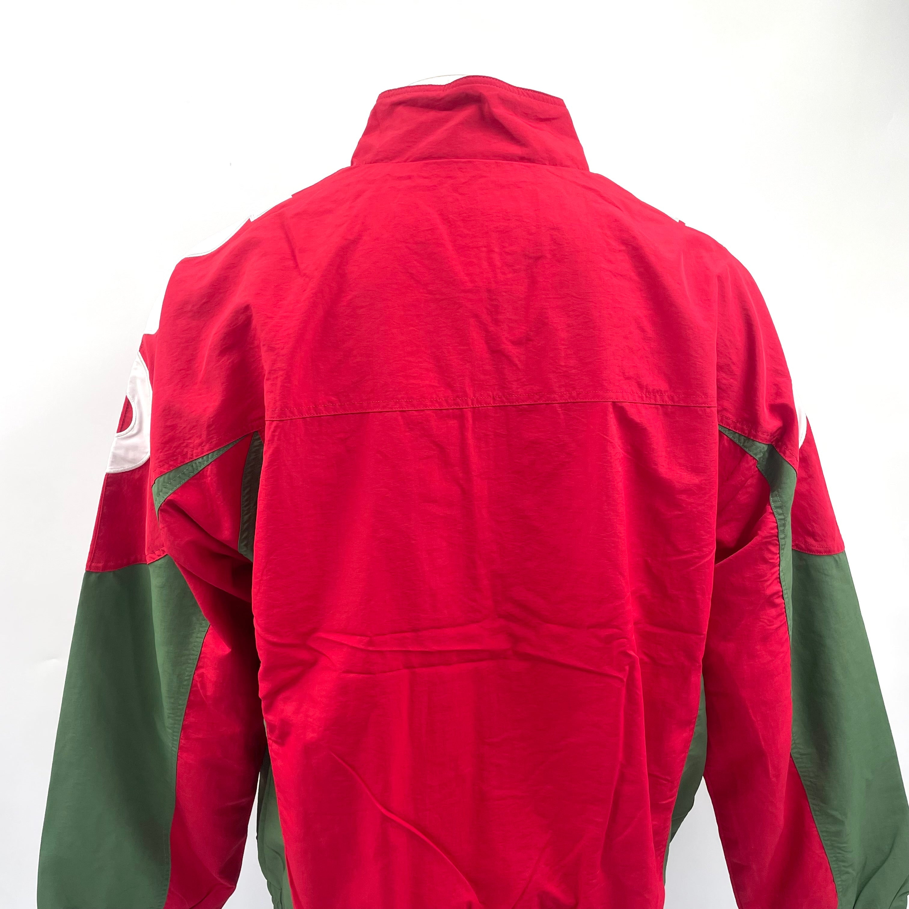 Supreme Shoulder Logo Track Jacket In Red/White/Green, XL.