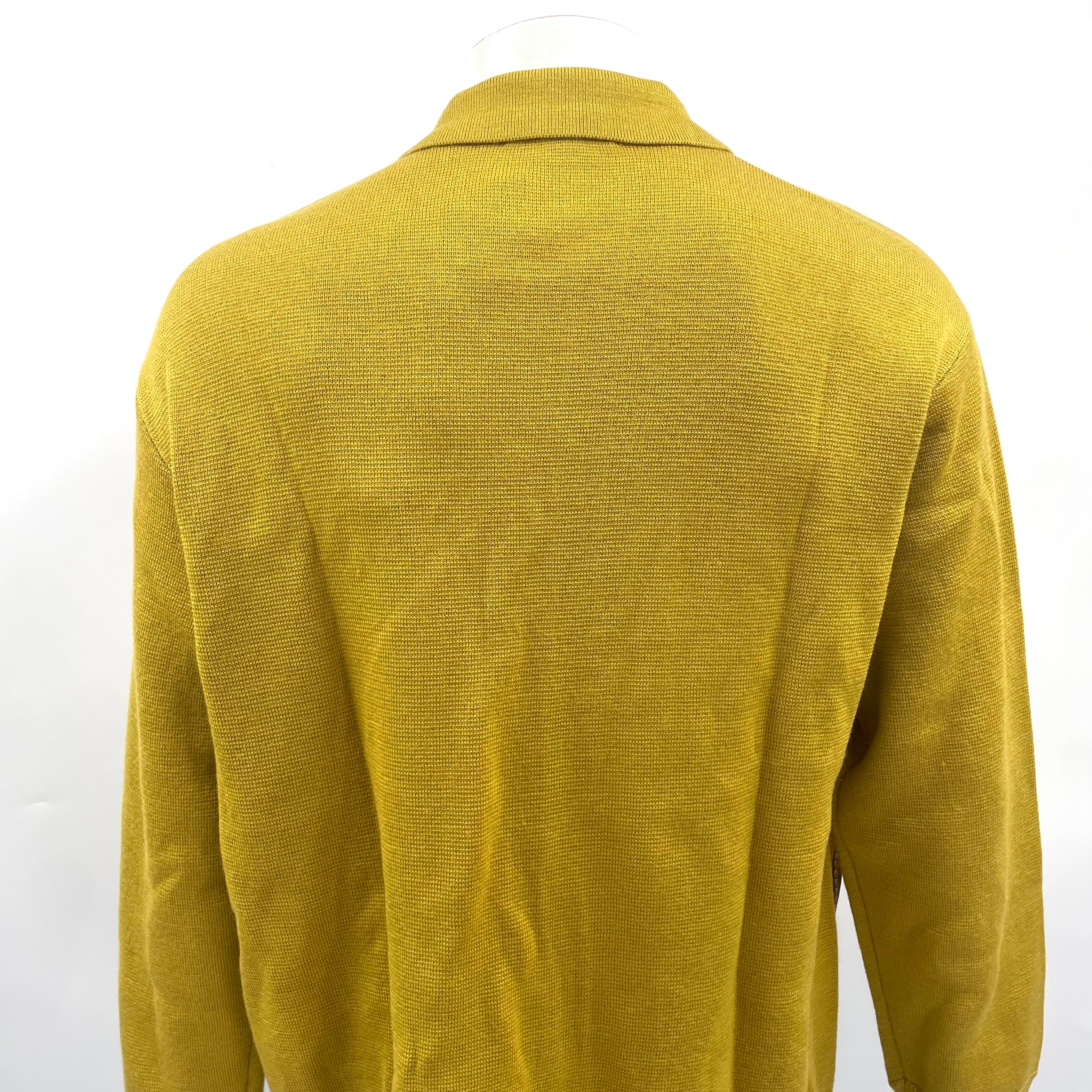 Ochre Coloured Supreme Silk Map Cardigan In Size Large