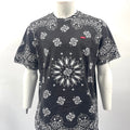 Supreme Small Box TEE in black, featuring an all-over floral and bandana-style pattern with a subtle red Supreme small box