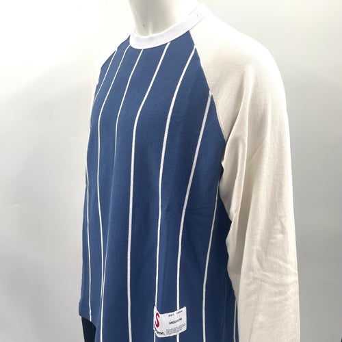 Supreme Striped Raglan Top In Size Medium. Blue/White//Red