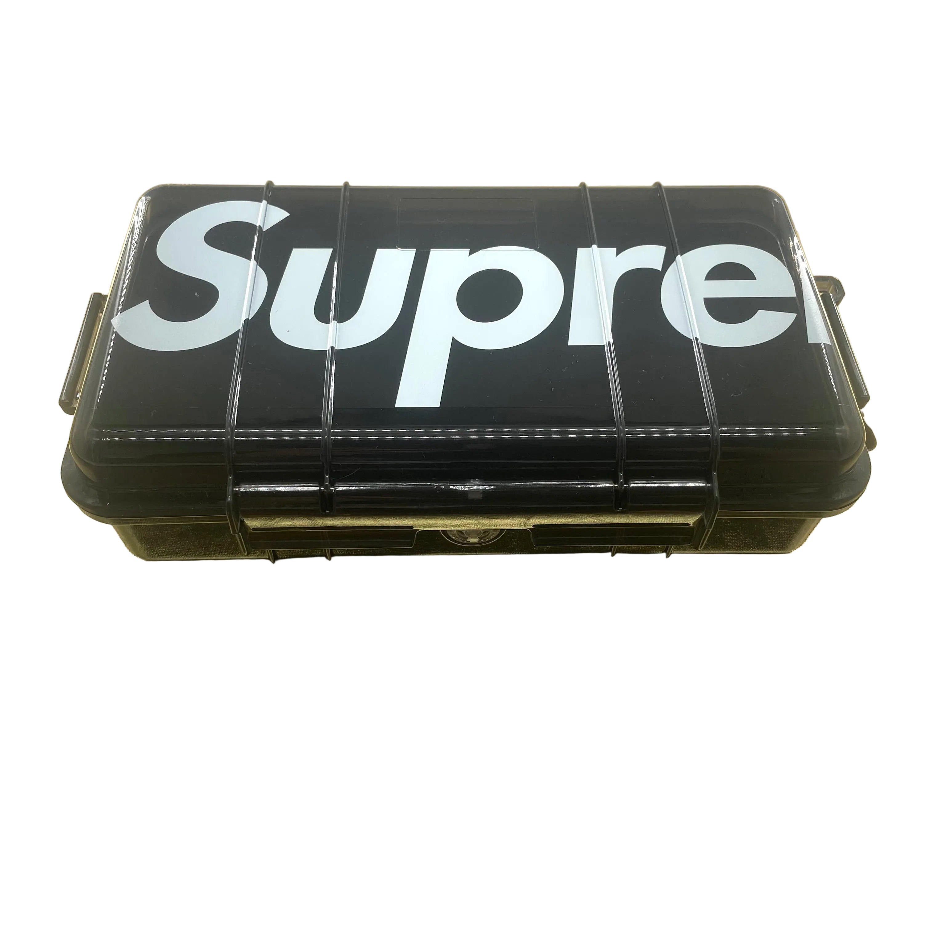 Black SUPREME utility box with big logo, see through
