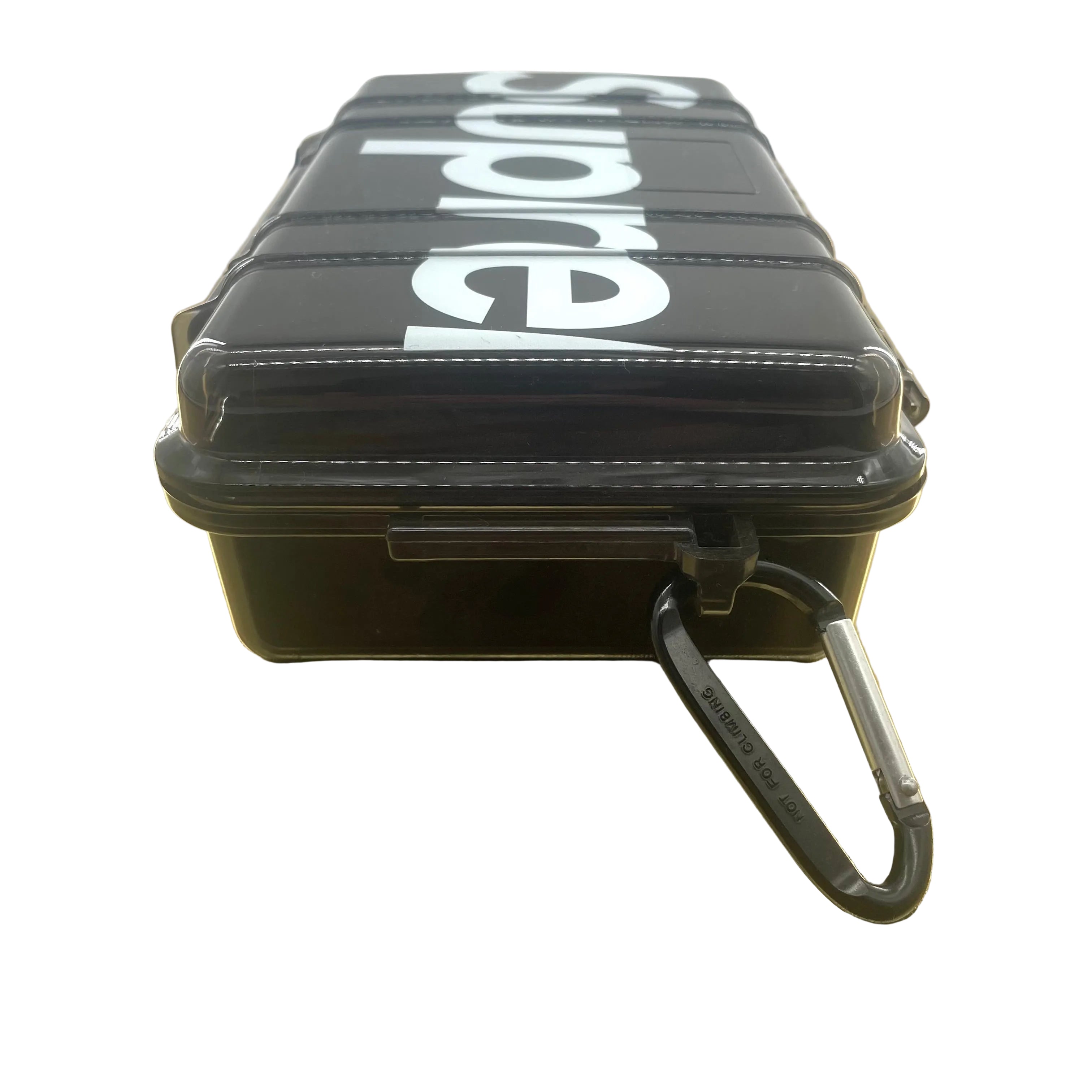 Black SUPREME utility box with big logo, see through