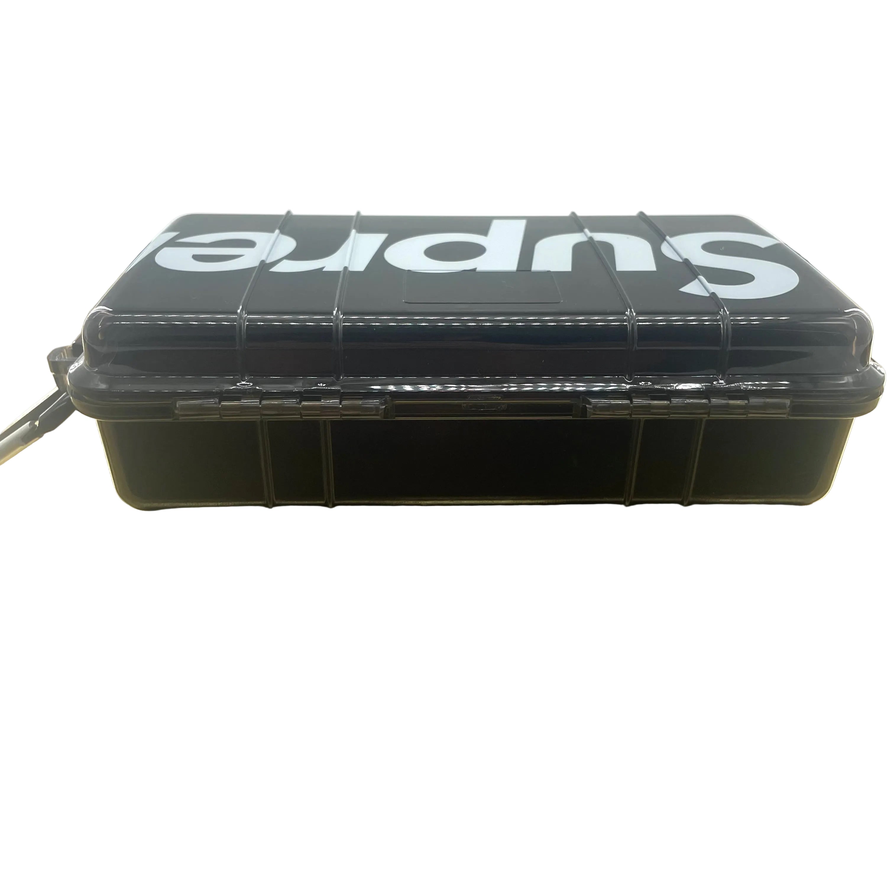 Black SUPREME utility box with big logo, see through