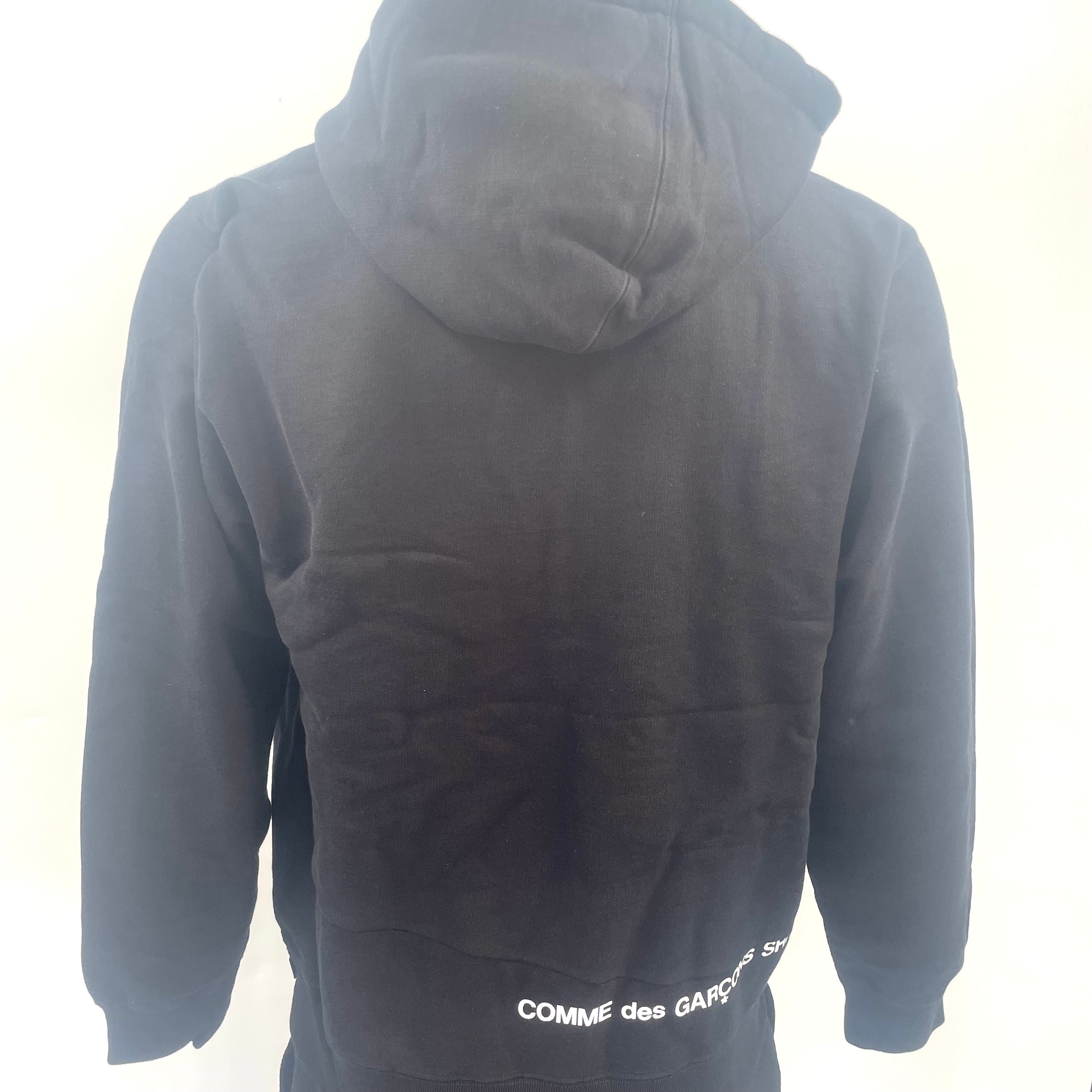 Brand new SUPREME x Comme Des Garcons collaboration hoodie with icon text design. black. Size medium.