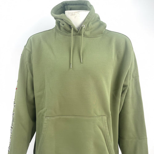 The Jordan x Supreme Collaboration Hoodie Khaki Green is a premium streetwear hoodie that combines Jordan Brand’s athletic