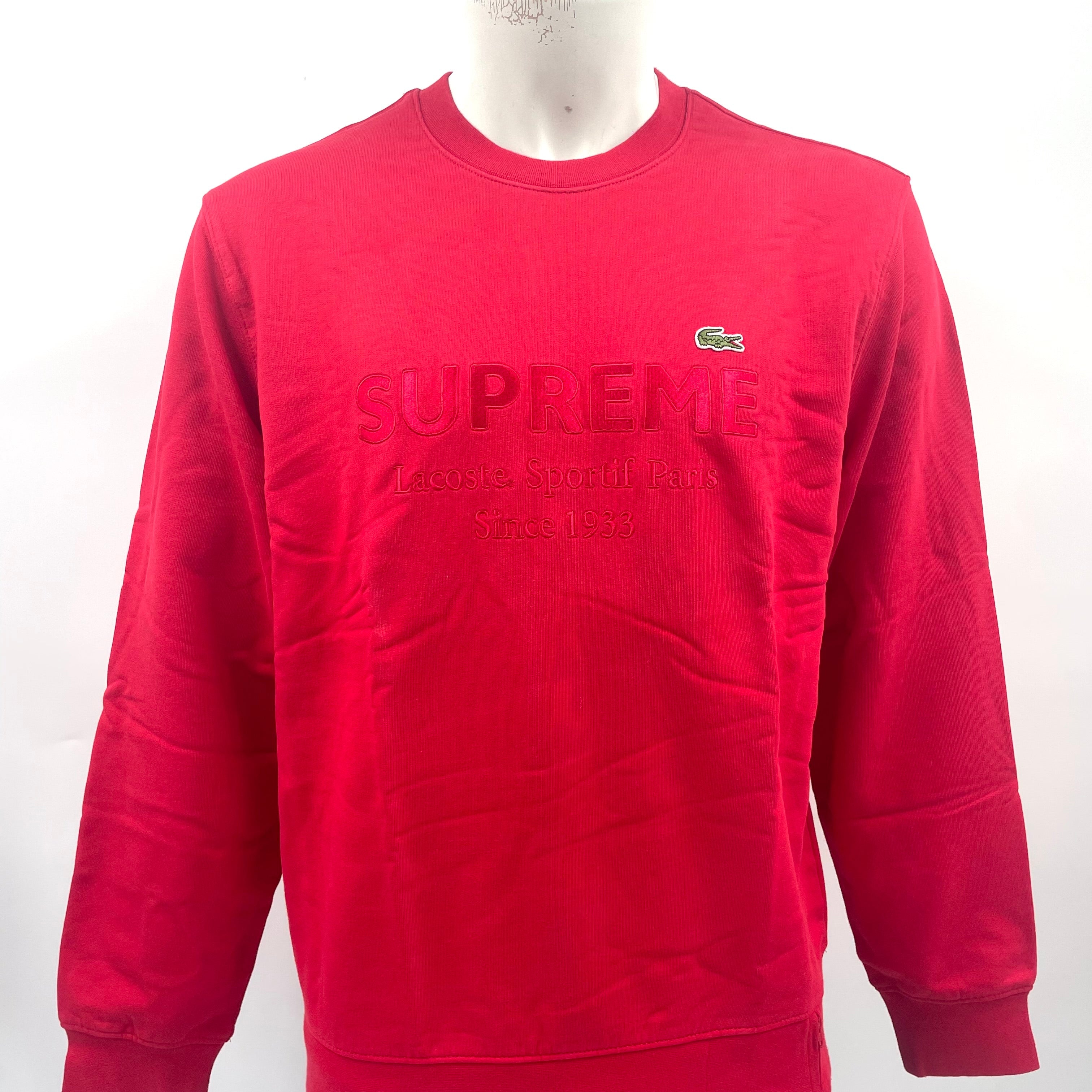 Supreme X Lacoste Crewneck Red – CB Stores