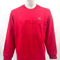Red Supreme Crewneck In Collaboration With Lacoste. Size Medium