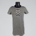Tory Burch Striped Logo T-Shirt Dress Navy & Ivory
