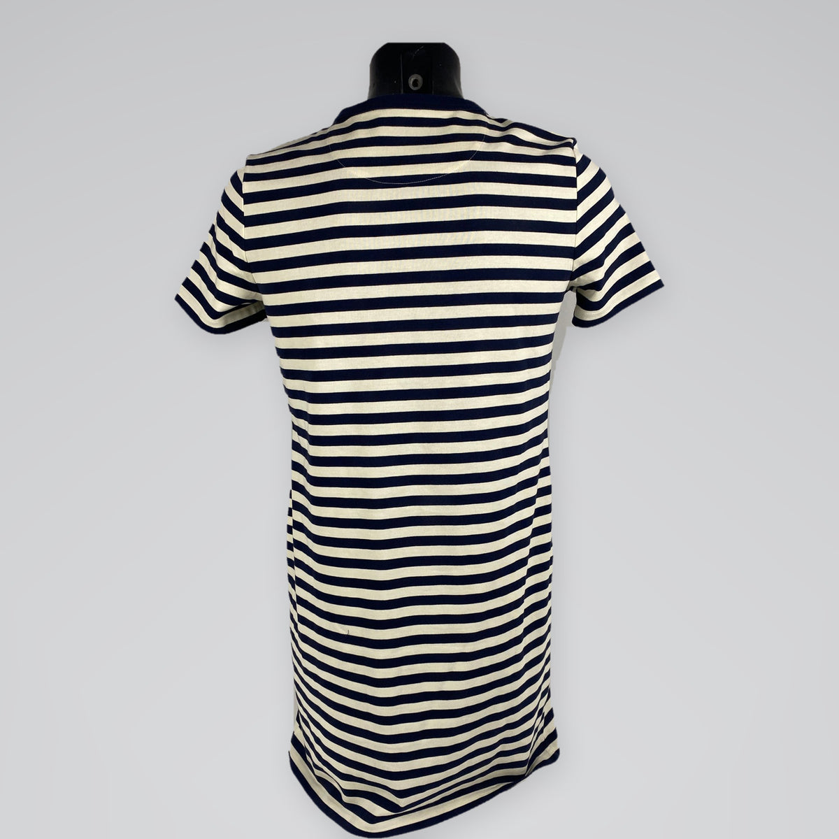 Tory Burch Striped Logo T-Shirt Dress Navy & Ivory