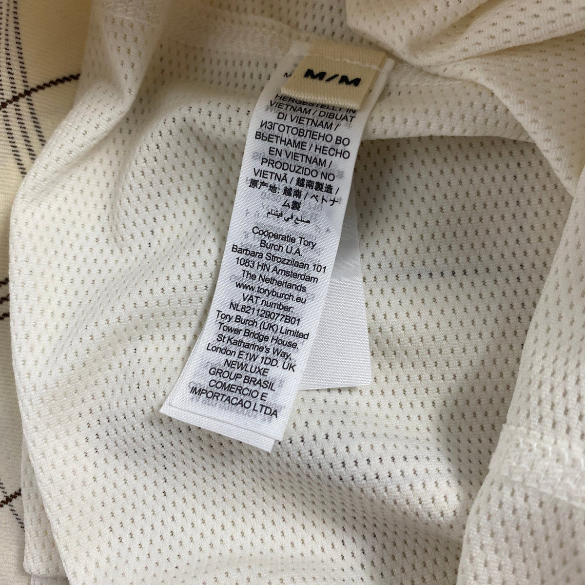 Tory Sport Twill Golf Skirt French Cream Plaid